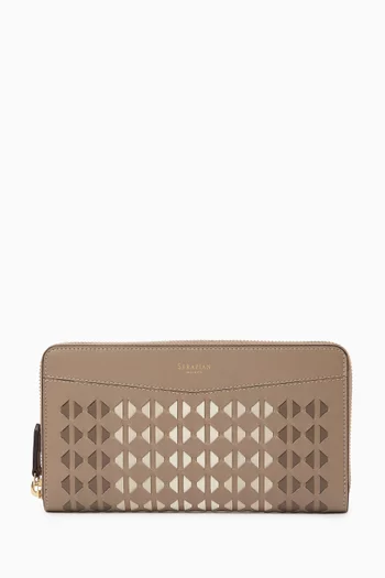 Zip Around Wallet in Mosaico Nappa