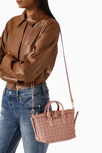 حقيبة آني ميني بيد علوية جلد موزايكو