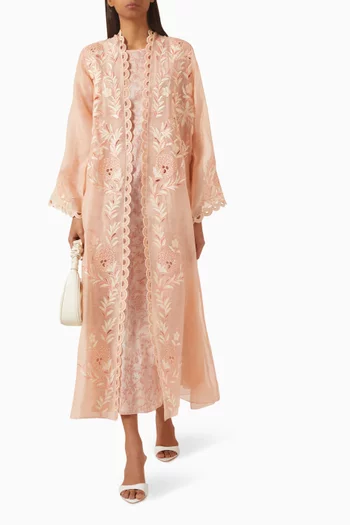 عباية سيرين مزينة بتطريزات مخمل مضلع