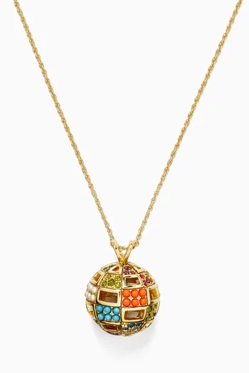 1980s Vintage Swarovski Crystal Ball Pendant Necklace