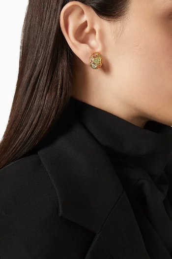 1980s Vintage Oval Clip-on Earrings