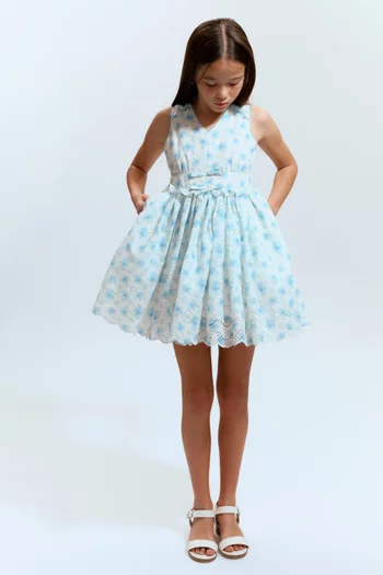 فستان آني قصير بنقشة زهور