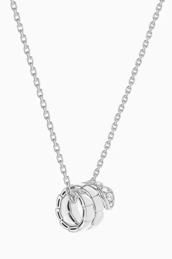 Serpenti Viper Necklace in 18kt White Gold