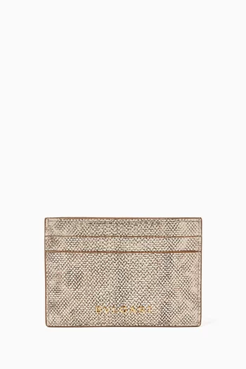 Serpenti Forever Card Holder in Karung Leather