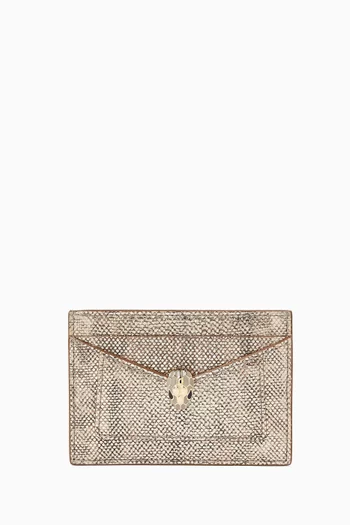 Serpenti Forever Card Holder in Karung Leather