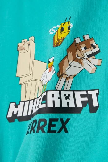تي شيرت تيريكس بطبعة قطن أديداس × ماينكرافت