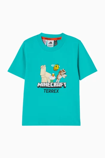 تي شيرت تيريكس بطبعة قطن أديداس × ماينكرافت