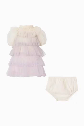 فستان بطبقات كشكش تول