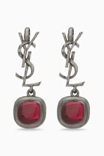 أقراط بشعار كاسندر مرصعة بأحجار كابوشون نحاس