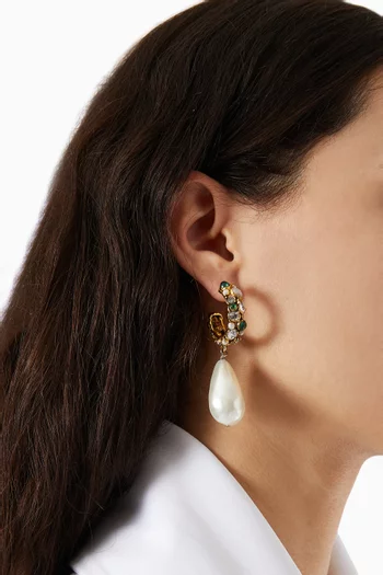 Crystal Hoop Earrings in Resin & Metal