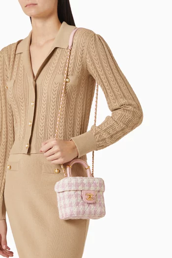 حقيبة فانيتي ميني من عام 2023 تويد بنقشة هاوندزتوث غير مستعملة