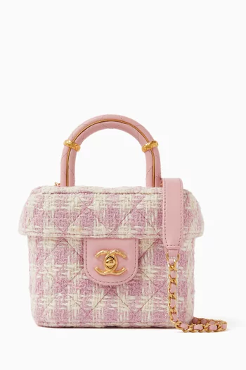 حقيبة فانيتي ميني من عام 2023 تويد بنقشة هاوندزتوث غير مستعملة