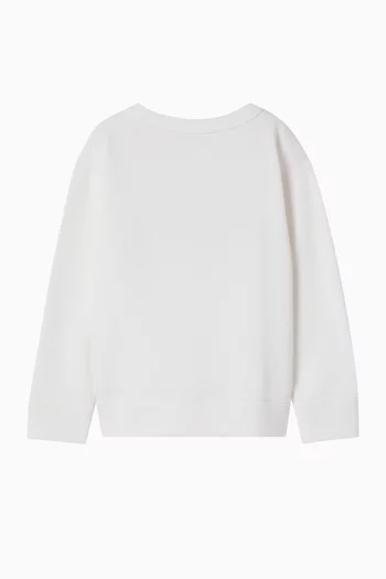 سويت شيرت بشعار الماركة بملمس بارز قطن جيرسيه