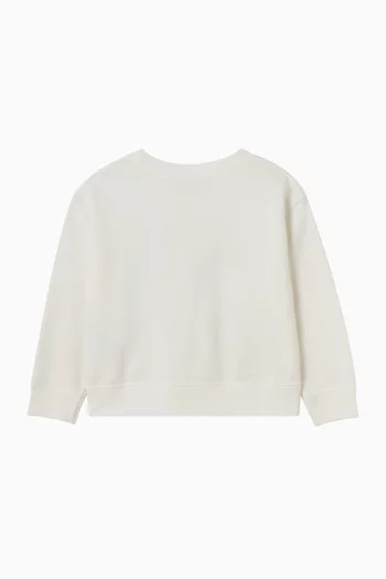 سويت شيرت بشعار الماركة بملمس بارز قطن جيرسيه