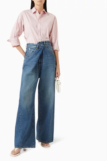 بنطال جينز انيس بطيّة دينم