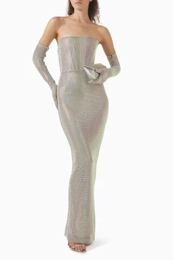 فستان سهرة فلورنتينا مرصع بالماس