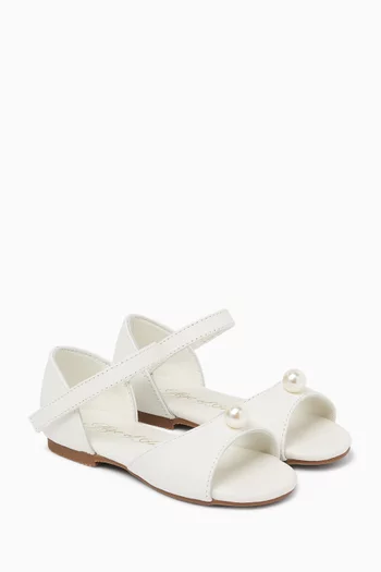 Mila Pearl Sandals in Leather