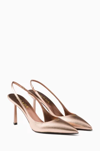 85 Slingback Pumps in Patent Saffiano Leather