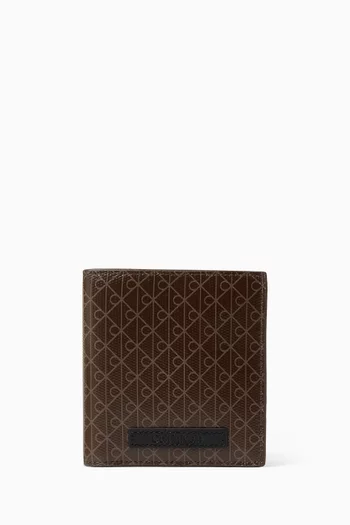Emblem Slim Billfold Card Case in Faux Leather