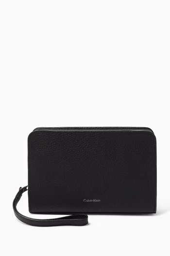 Foil Emboss Pouch in Leather