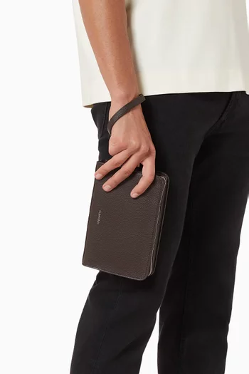 Foil Emboss Pouch in Leather