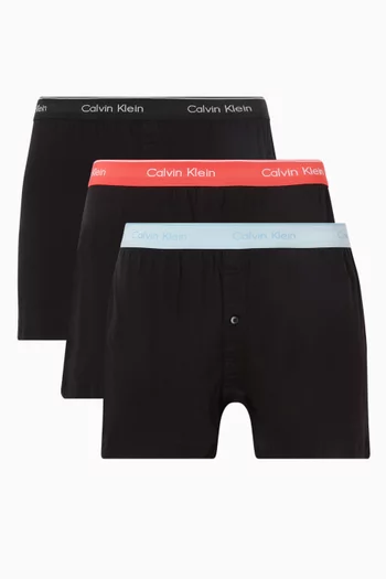 طقم بوكسر تراد بشعار الماركة قطن، 3 قطع