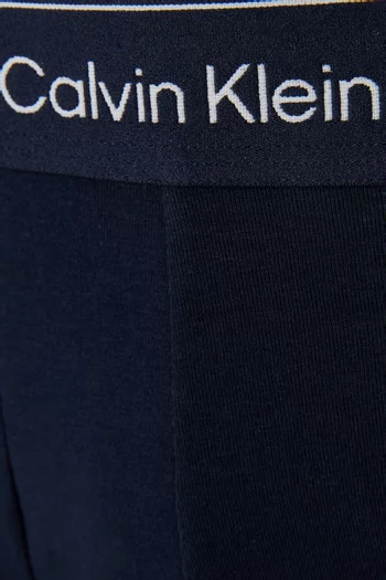 طقم بوكسر بخصر منخفض وشعار الماركة قطن مطاطي، 3 قطع