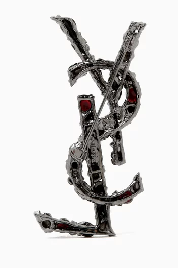 بروش بشعار كاسندر مرصع بالكريستال نحاس