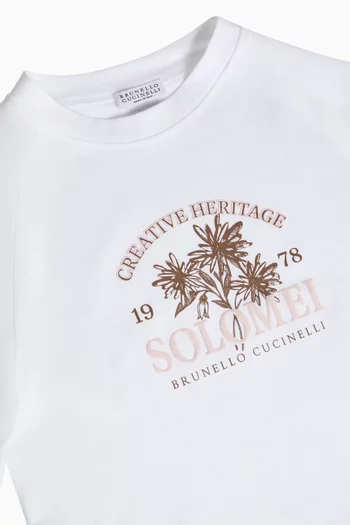 تي شيرت بطبعة شعار الماركة قطن وجيرسيه