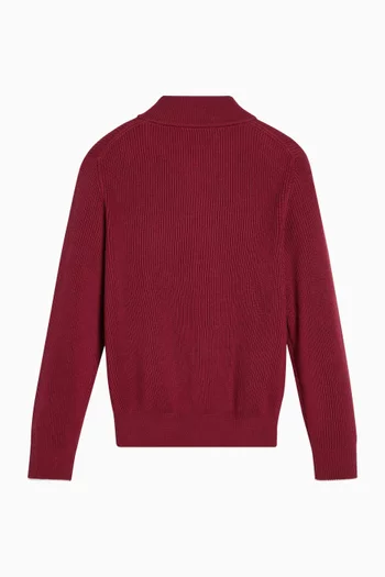 كارديغان بسحاب وشعار الماركة نسيج قطن