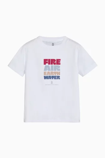 تي شيرت مزين بطبعة قطن جيرسيه