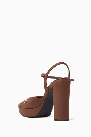 Embroidered 110 Platform Sandals in Cotton-drill