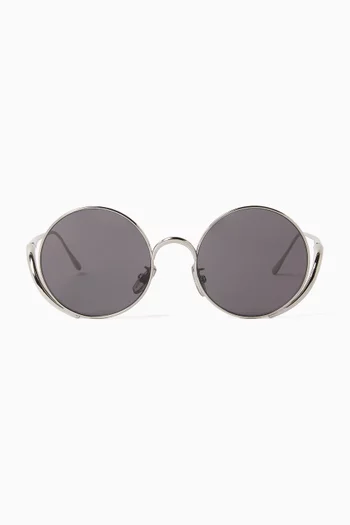 Island Round Sunglasses in Metal