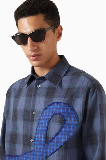 نظارة شمسية بإطار هندسي رفيع أسيتات