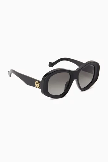 Beveled Pentagon Sunglasses in Acetate