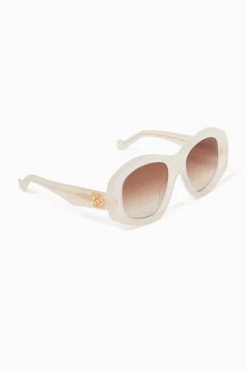 Beveled Pentagon Sunglasses in Acetate
