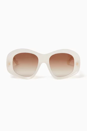 Beveled Pentagon Sunglasses in Acetate