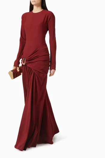 Stone-pin Draped Dress