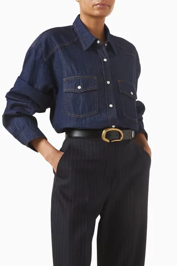 حزام سانتا في جلد عجل