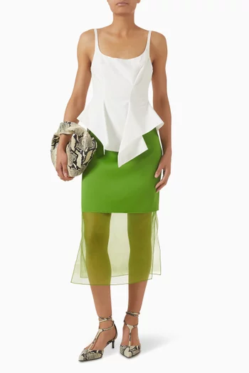 تنورة سيبيل بحافة شفافة كريب ستان