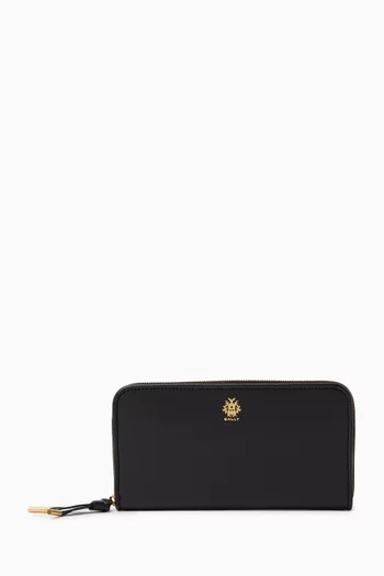 ESS Zip Long Wallet in Calf Leather