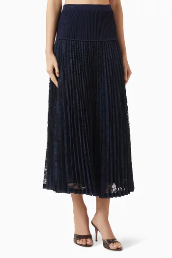 Verona Pleated Skirt in Lace
