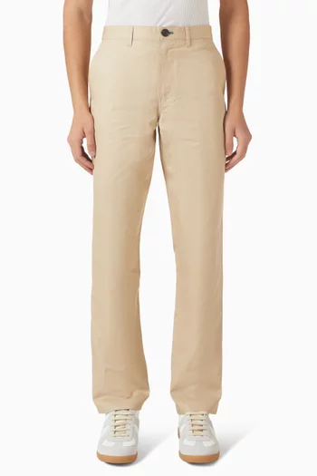Tapered Fit Pants in Cotton & Linen