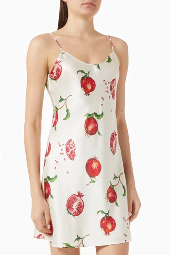 فستان فينوس أليغرا قصير بتصميم سهل الارتداء ونقشة رمان حرير