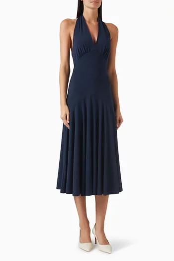 sachin and babi light blue dress MICHAEL Michael Kors V-Neck Ribbed Maxi Dress