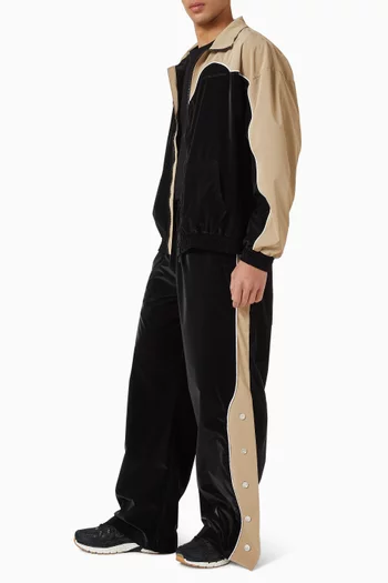 Buttoned Track Pants in Velvet