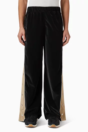 Buttoned Track Pants in Velvet