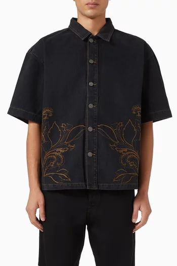 020 Embroidered Shirt in Denim