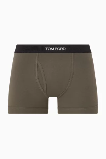 Logo Waistband Boxer Briefs in Stretch Cotton