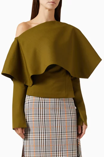 Back To Front Asymmetric Oversized Collar Top